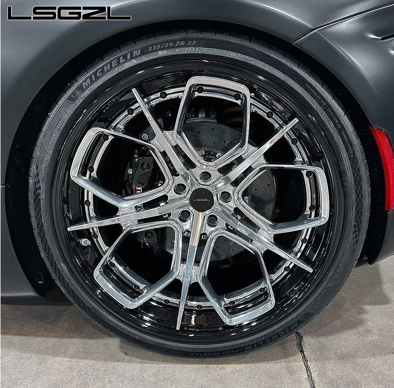 lsgzl forged 2-piece custom 6x139.7 5x114.3 5x130 for . C8 Ferrari deep dish alloy rim 16-26 inch luxury car wheel 15