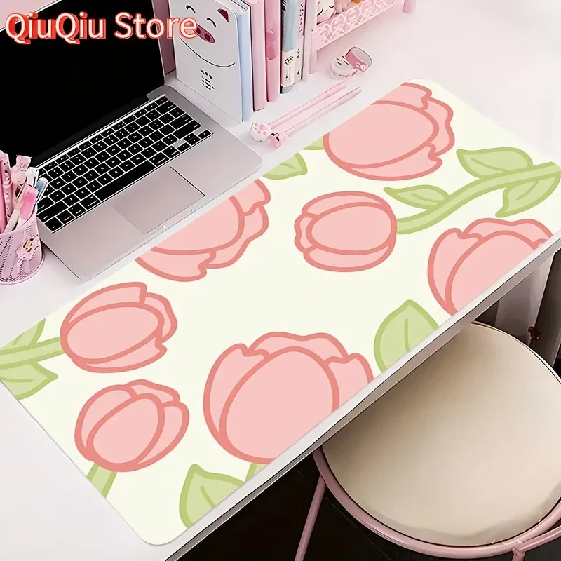 

Vintage Rose Flower Pattern Soft Gaming Mouse Pad Large Keyboard Pad Topographic Mouse Pad for Keyboard with Anti-Slip TableMat