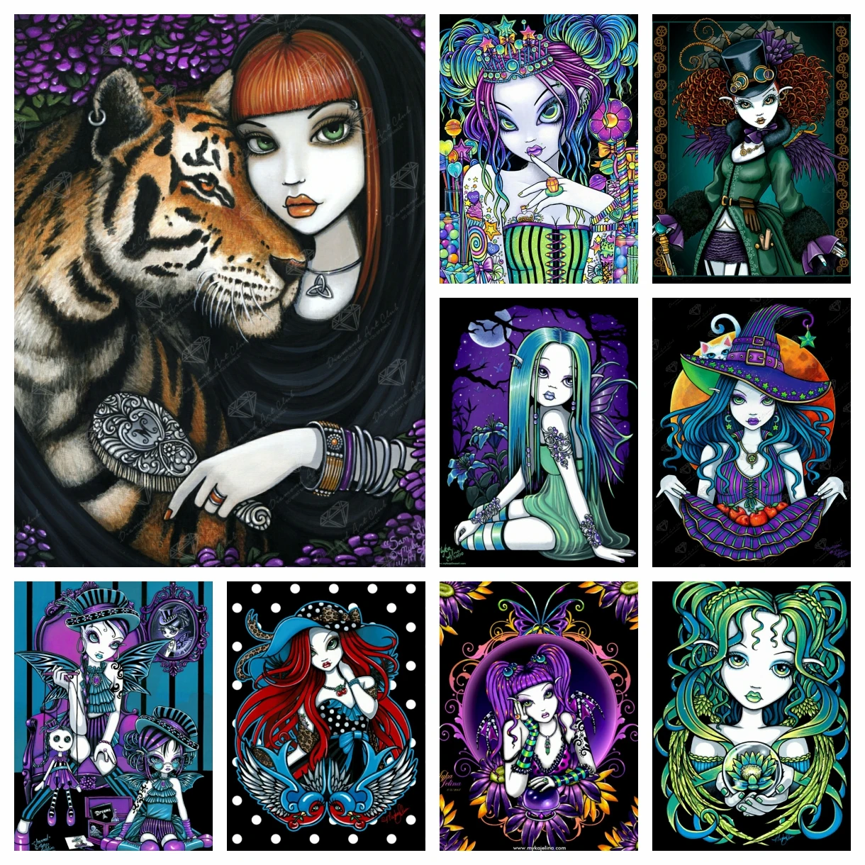 

Diamond Painting Kits Gothic Girl Cartoon Cross Stitch Mosaic Embroidery Home Decor DIY Art New Arrivals Children's Gift Crafts