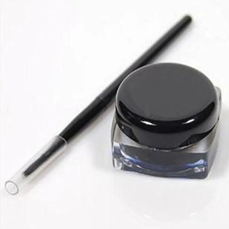 5g Black Eyeliner Cream Waterproof Beauty Cosmetics Long Lasting Eyeliner Gel Eyeshadow Makeup Tools With Brush Set Eye Liner