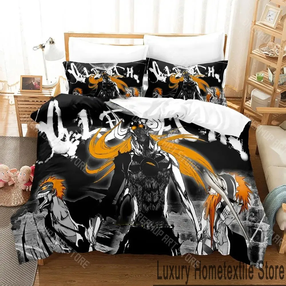 3D Printed Bleach Kurosaki Anime Ichigo Bedding Set for Boys Girls Duvet Cover Twin Queen King Full Single Double Sizes