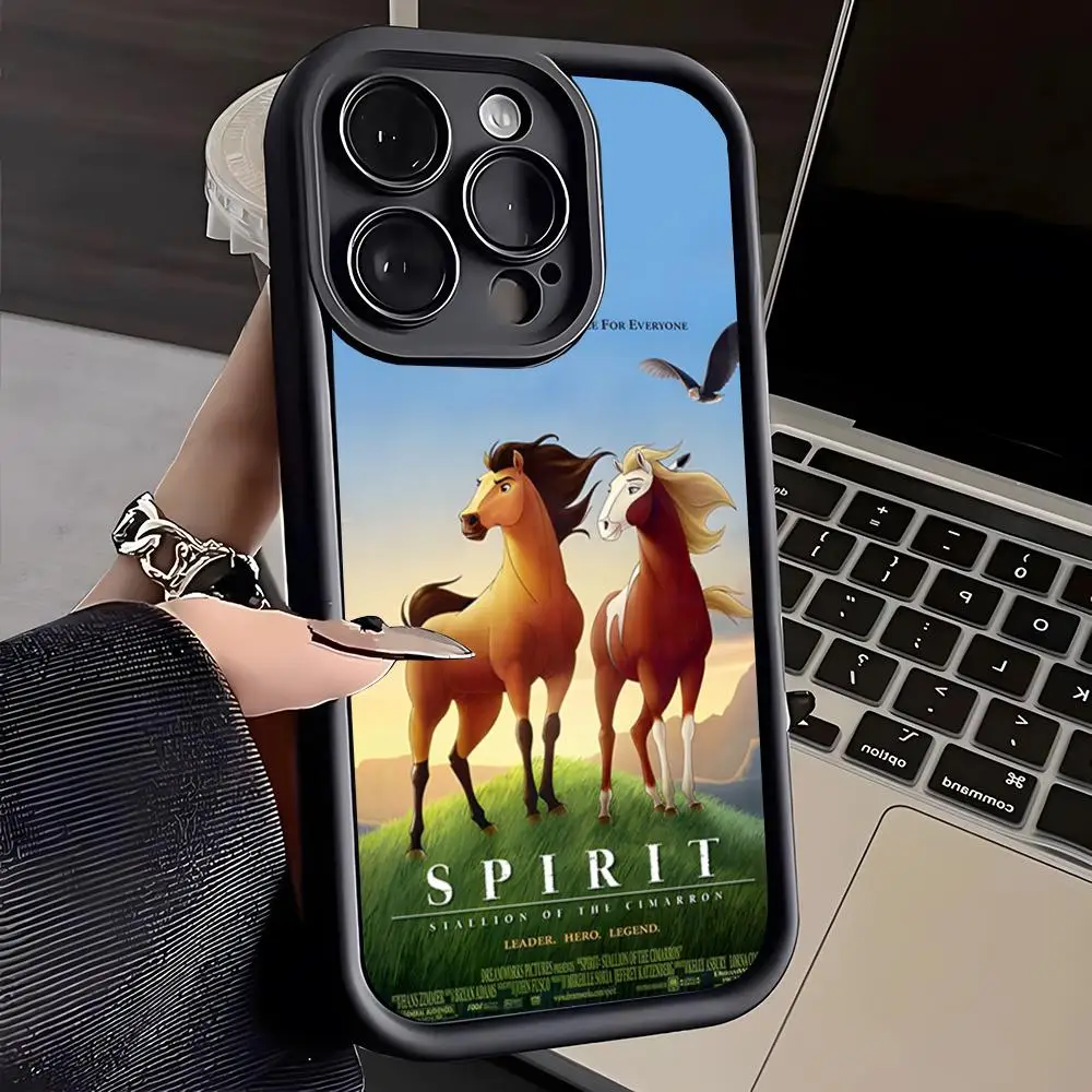 Spirit Stallion Horse Phone Case For IPhone 16 Pro Max 15 Pro 14 Plus 13 12 11 XR XS Max X 7 8 Plus Soft TPU Back Cover