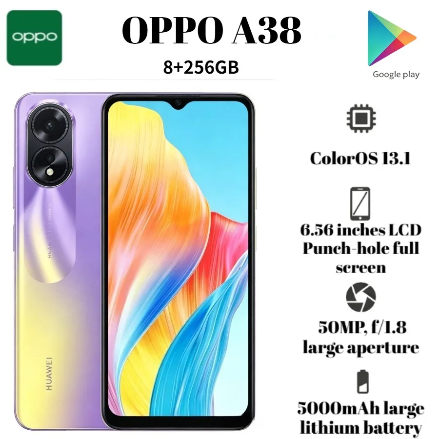 All colors are sold out.！！ OPPO A38 Global Version 4G Smartphone 6.56 Inch HD Display Long Standb