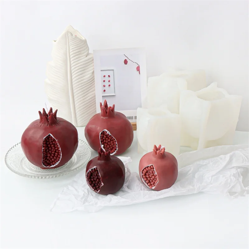 3D Emulierte Granatapfel Kerze Form DIY Ananas Ananas Aroma Wachs Machen Emulational Obst Epoxidharz Gips Form Wohnkultur
