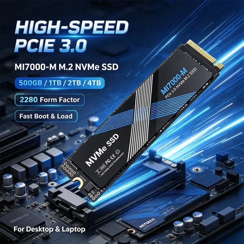 MI7000-M M.2 SSD Hard Disk 500GB 1TB 2TB 4TB High Speed NVMe M2 SSD PCIe 3.0 Internal Solid State Drive Laptop Desktop PC