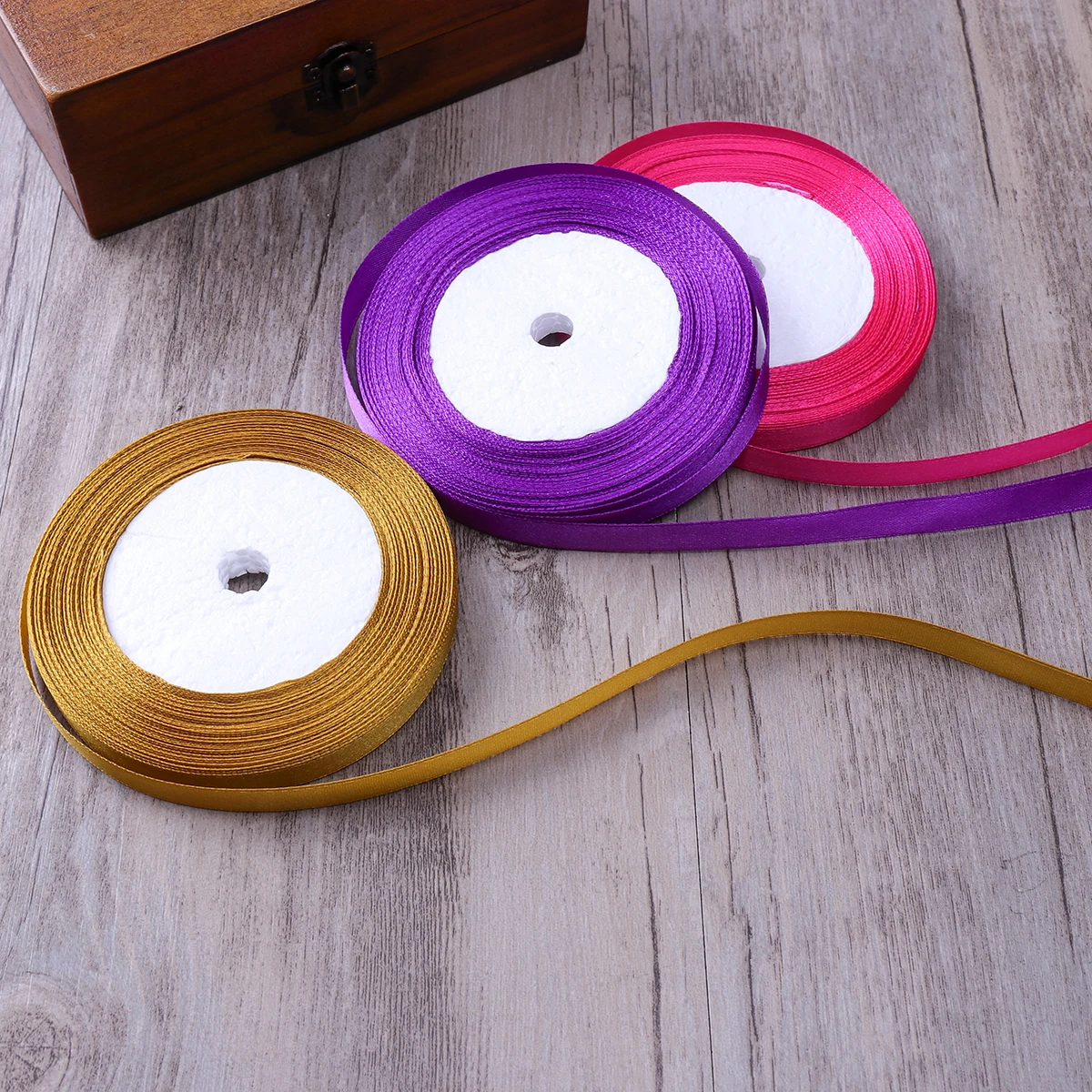 

12 pcs 12 Rolls 23m Long 1cm Wide Solid Color Satin Ribbon for Gift Wrap Craft Projects Decorations Smooth Polyester Ribbon