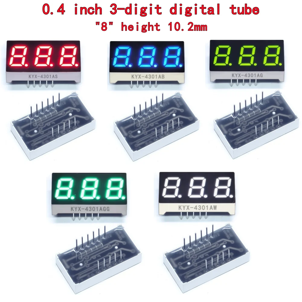 10PCS 0.4-inch 3-digit numeric tube 30mmX16mm digital display 