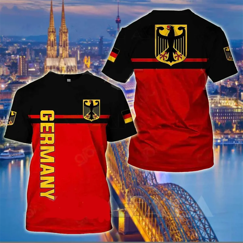 T-Shirt mit Deutscher Flagge, Geeignet für Sommer-Outdoor-Training, Schnelltrocknend und Atmungsaktiv Fußball-Trikot T-Shirt – Detail 9