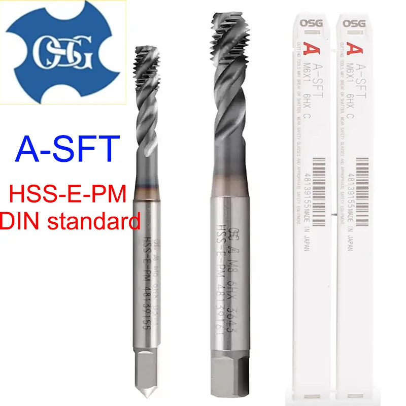 1PCS Japan Original OSG A Series DIN Standard Spiral Fluted Tap Pointed A-SFT A-POT M2M3M4 M5 M6 M8 M10 M12 Machine Thread Taps