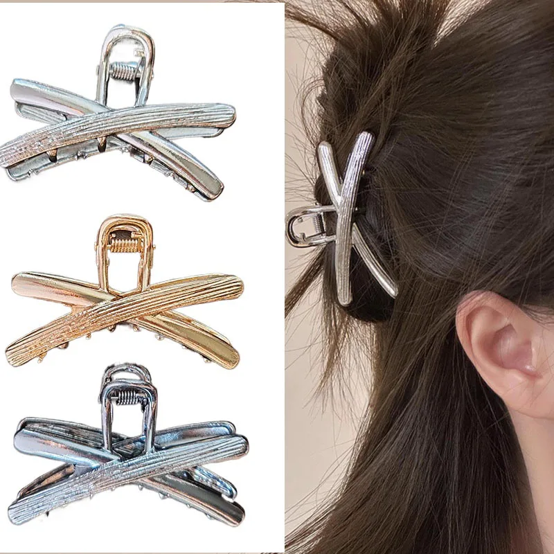 7cm Good Gold Silver Alloy Bow Hair Claw Clips Grips Clamps for Girls Women Kids Child Gift Hair Party Accessories Crab Headband