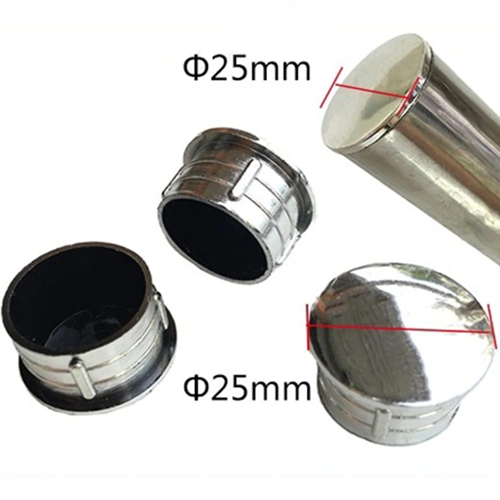 10Pcs Electroplated Plastic Plug Silver Round Pipe Plugs Bung Insert Stopper Stainless Steel Tube Blanking End Cover Caps