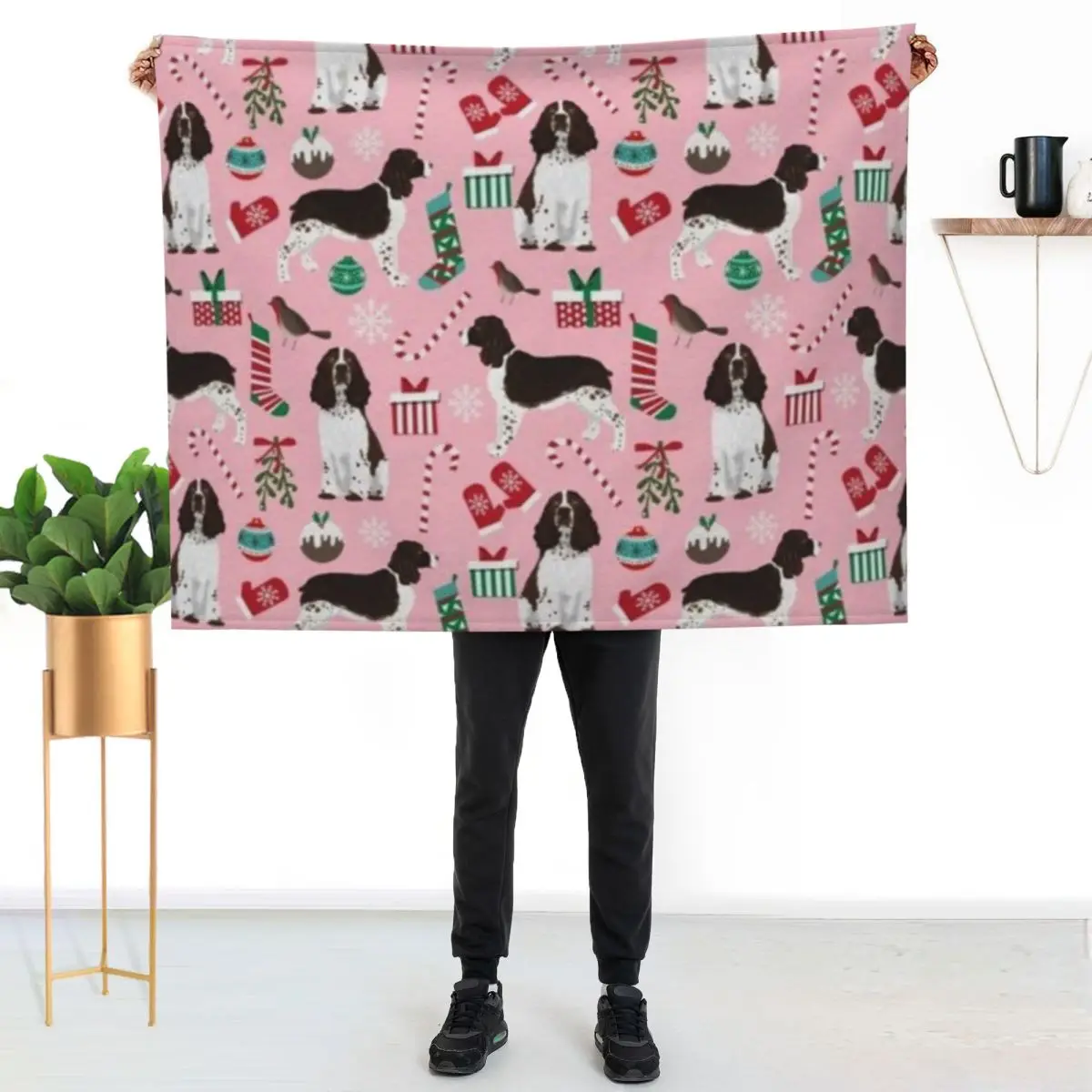 

SPRINGER SPANIEL Throw Blanket Anti Shedding Soft Fuzzy Blanket for Home