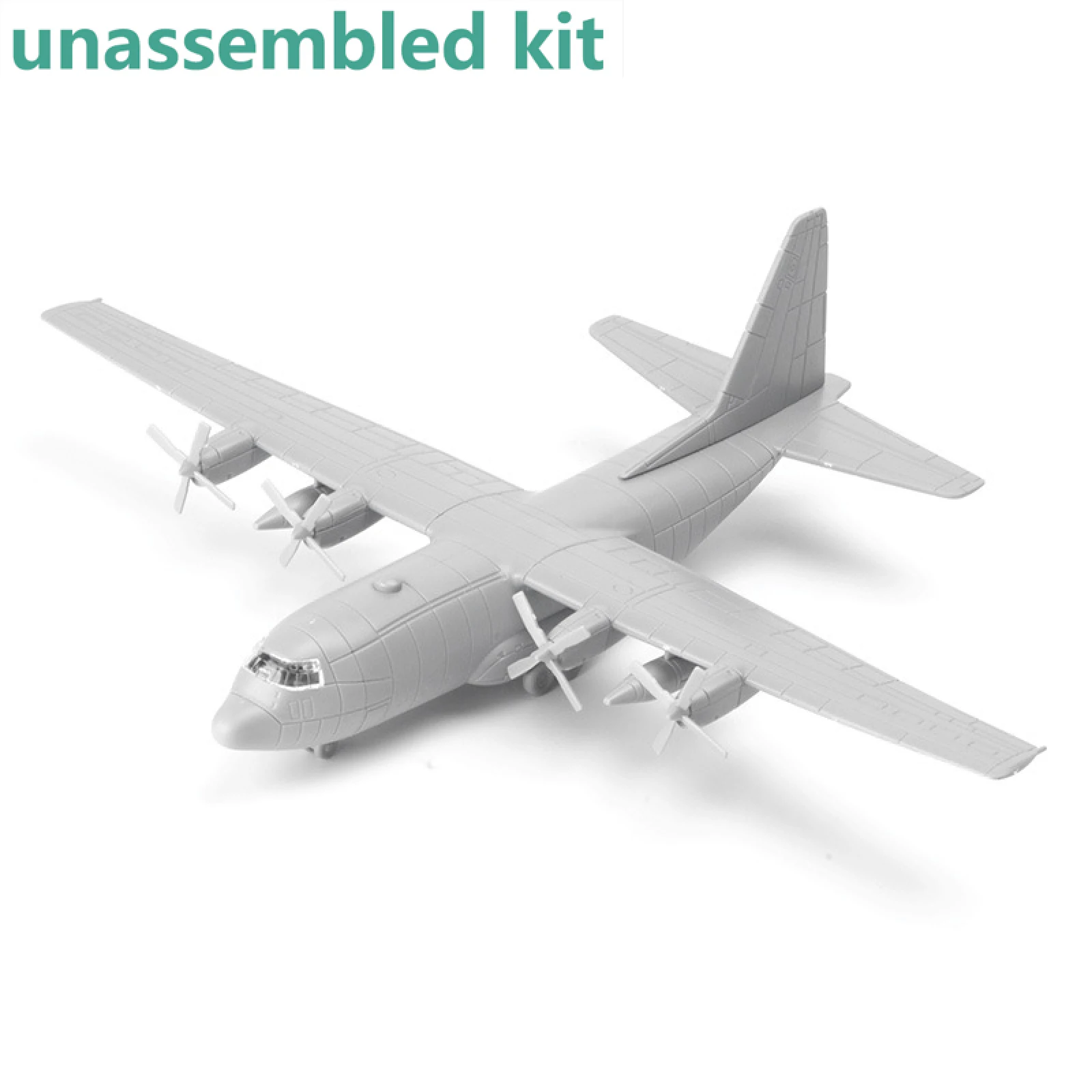 

PVC Plastic Transport Aircraft Model Unassembled Kit 1/144 Scale C-130 Hercules Transport Airplane Military Models Toy Ornaments
