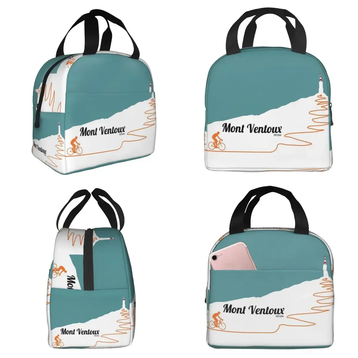 Mont Ventoux Cycling Artwork Insulated Lunch Bag for Kids School Cooler Thermal Food Box Tote Portable Lunch Boxes Container