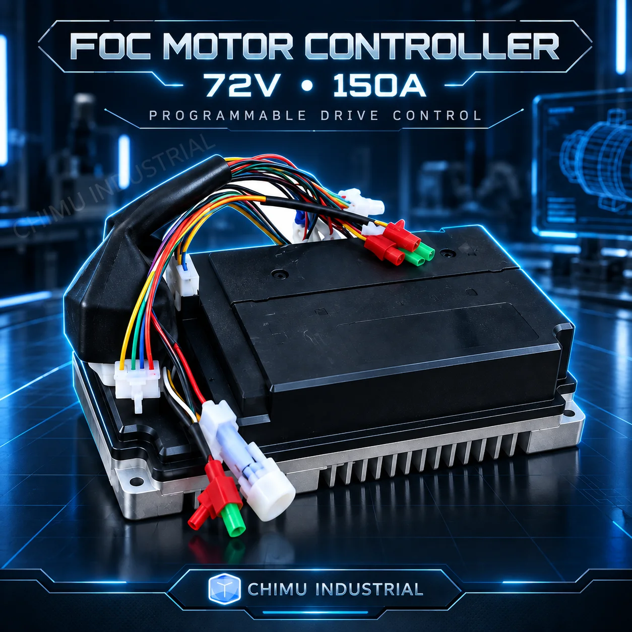 【CHIMU INDUSTRIAL】Motor Controller EM100SP 72V150A Intelligent Programming for Electric Motorcycle Scooter