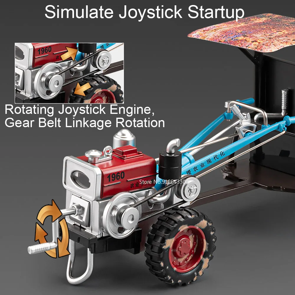 1:32 handgeführtes Traktormodell, Spielzeugauto, einziehbarer hinterer Eimer, Musik, Licht, landwirtschaftliche Transportfahrzeuge, Modelle, Kinderspielzeug