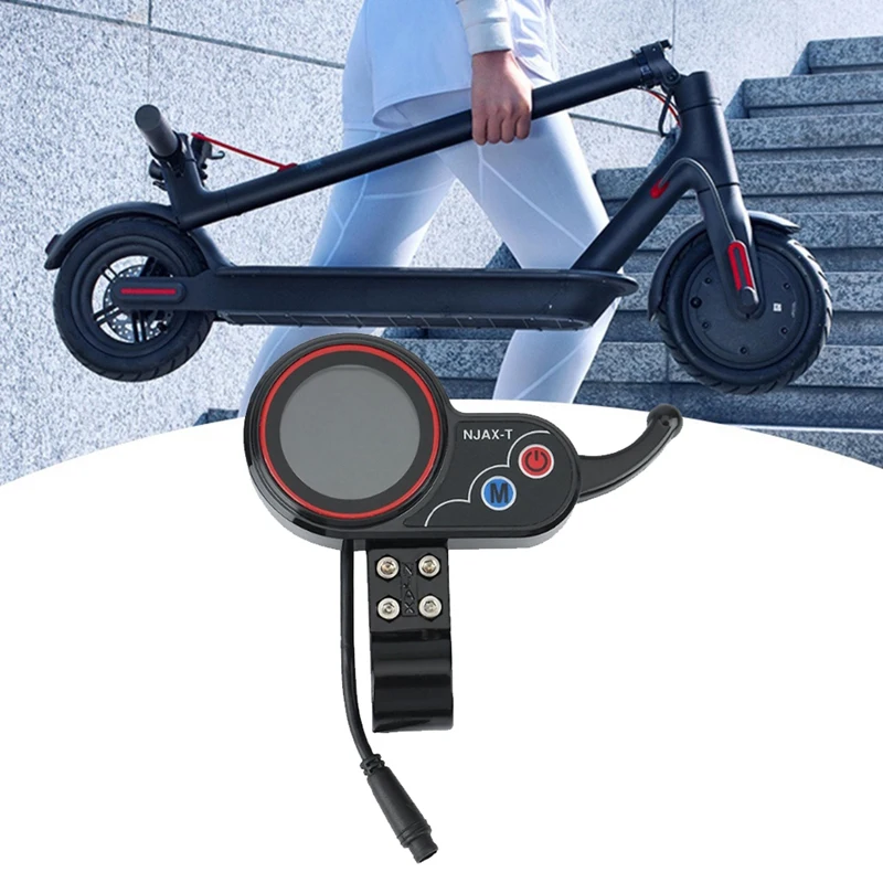 1 PCS NJAX-T Electric Scooter Dashboard Meter 36V 48V Adjustable 6PIN Plastic For Electric Scooter Accessories