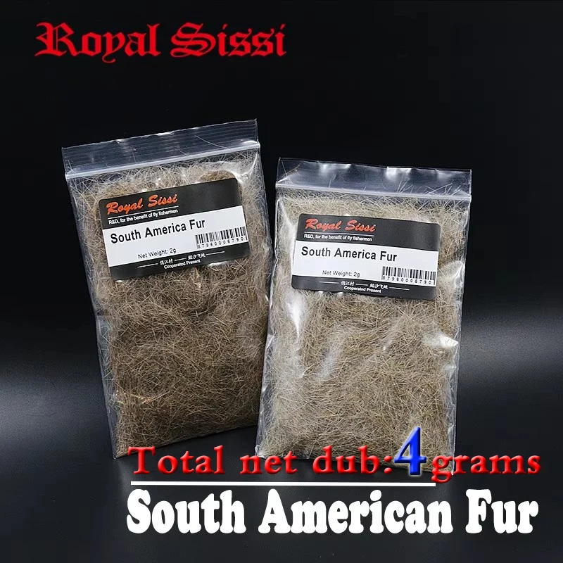 

Royal Sissi new hot 2bags set net 4grams natural pale brown Czech nymph dub south America fur long hair fly tying hare dubbing