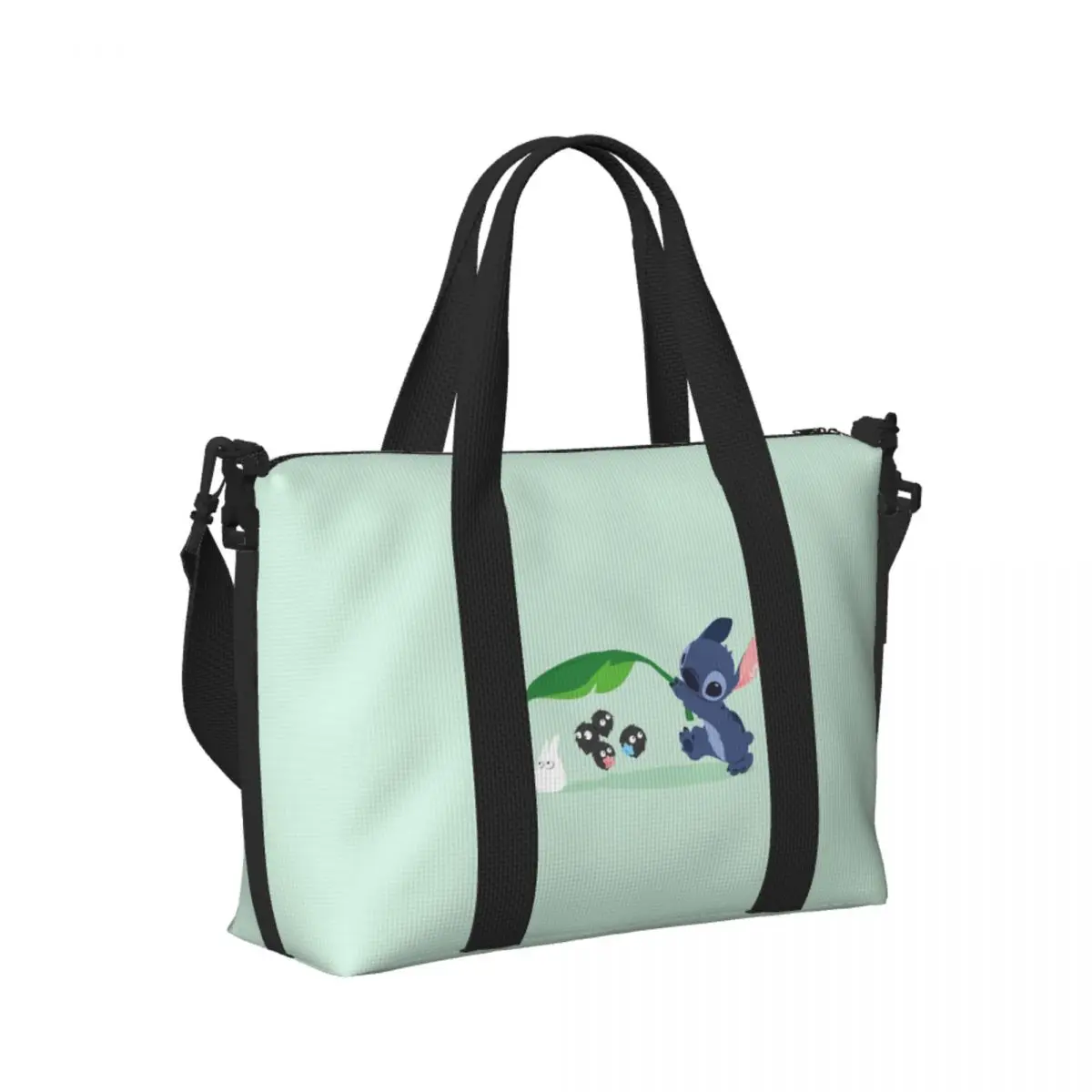 Tas Tote Pantai Anime Teman dan Jahitan Lucu Kustom Tas Belanja Travel Film Petualangan Membawa Gym Ekstra Besar Wanita