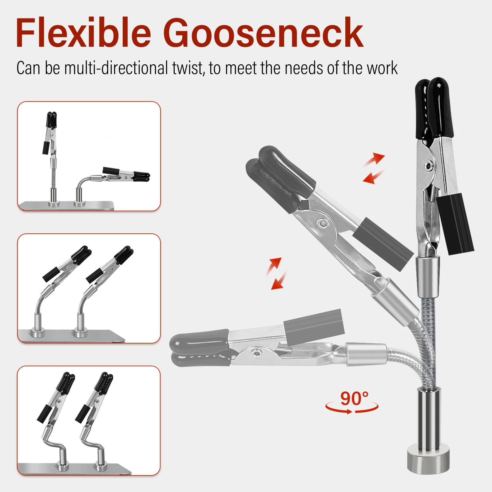 Newacalox solda ajudando as mãos 4 magnético universal braço flexível assistente de soldagem pcb braçadeira terceira mão ferramentas de reparo de soldagem