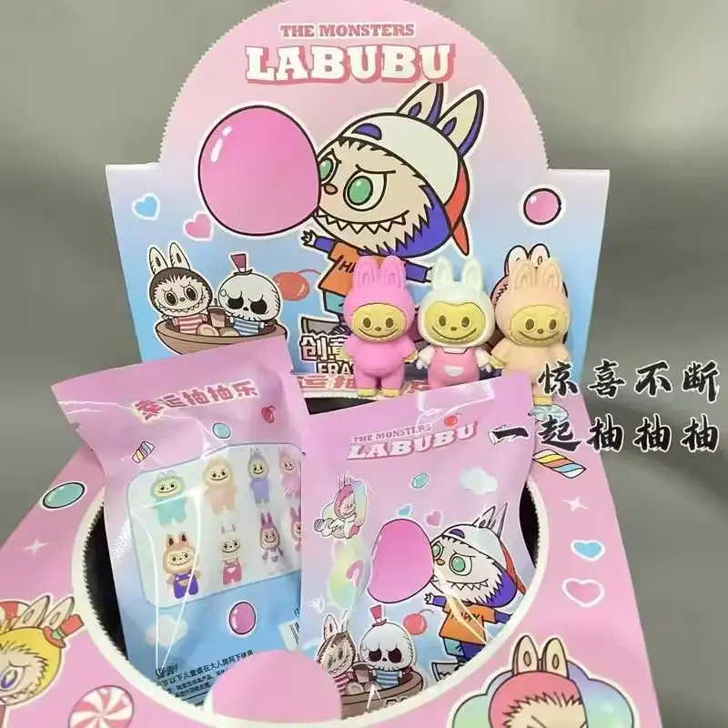 

New Labubu Eraser 32pcs Cartoon Super Cute 3d Surprise Blind Bag Cute Eraser School Student Supplies Prizes Holiday Gifts