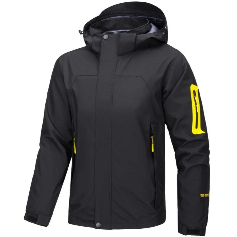 Spring Autumn Men's Outdoor Windproof Jacket Waterproof Long Sleeve Hooded Coat Fashion Sports Casual Mountaineering Jacket