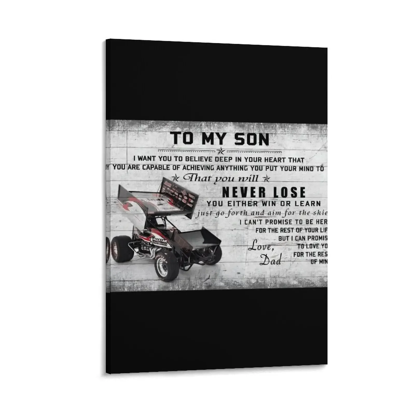 

To My Son Sprint Car Racing Poster Gift - Dad And Son Sprint Car Racing Canvas Painting decorative frames wall room