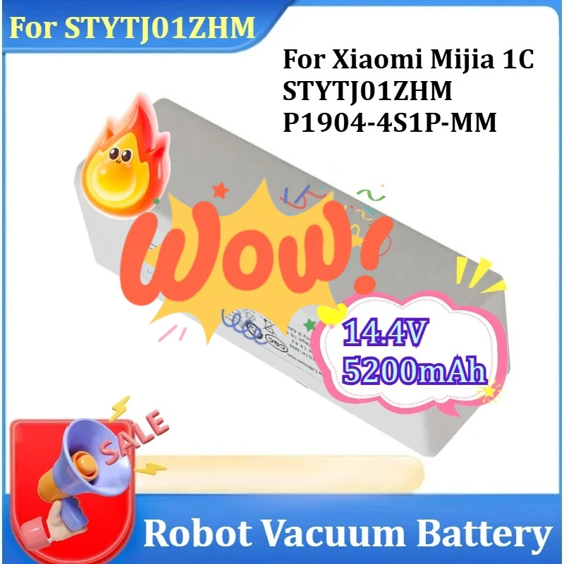 

Новая аккумуляторная батарея 4S2P 14.4V 5200mAh для робота-пылесоса Xiaomi Mijia 1C STYTJ01ZHM P1904-4S1P-MM, аксессуары