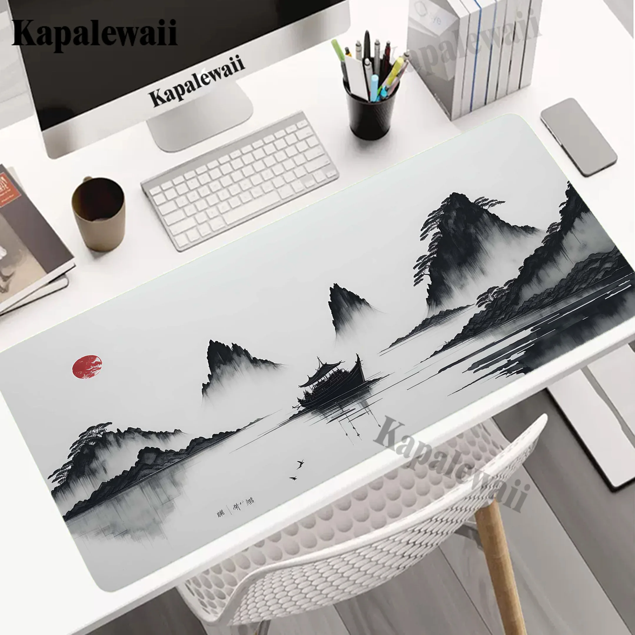 Mountain Serenity Japan Art Extended Mousepad Gaming Speed Keyboard Pads Desk Mat Office Mouse Pad Tapis De Souris 900x400mm