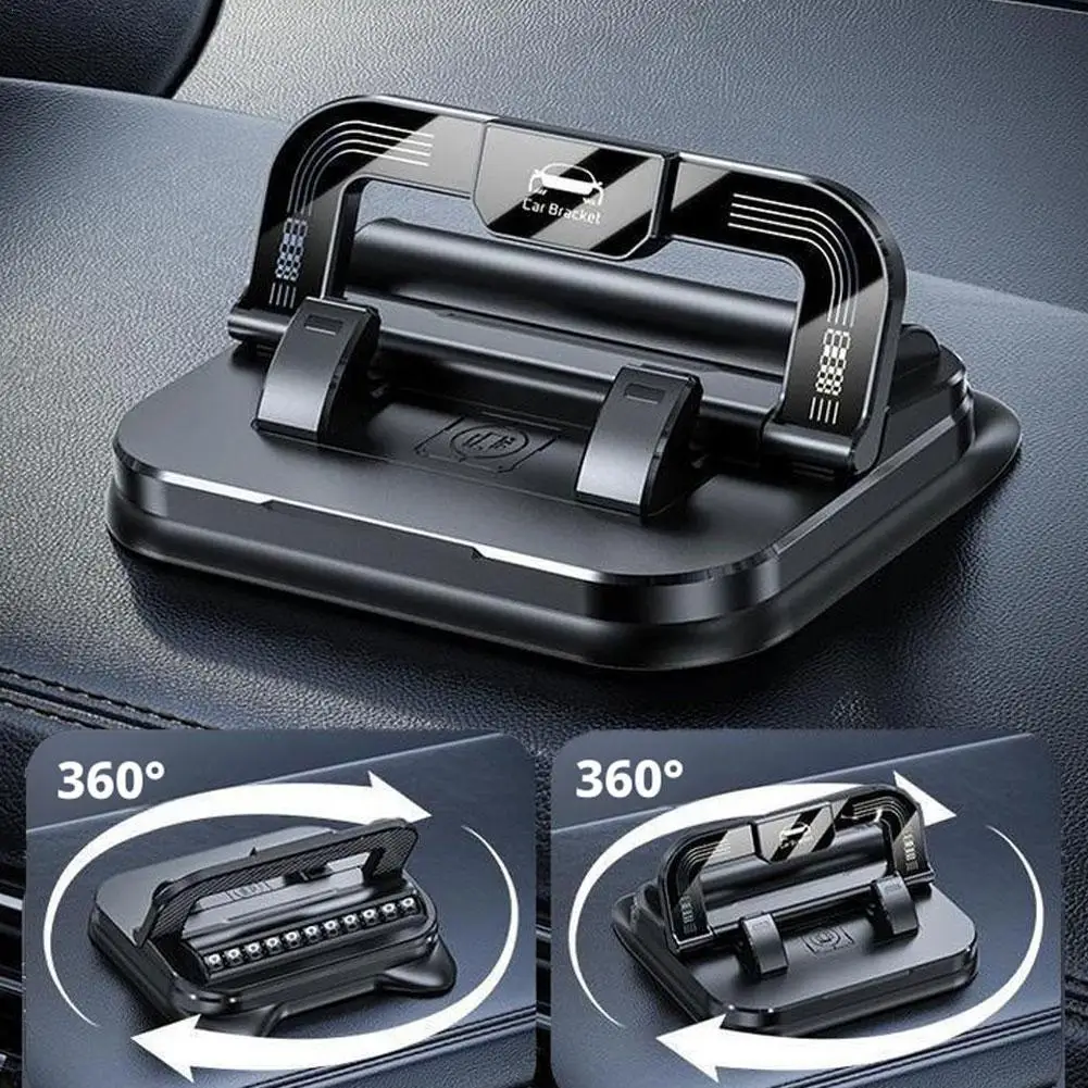 Suporte do telefone do painel do carro com placa de identificação rotação de 360 graus head-up montagem do telefone anti deslizamento suporte de naveg