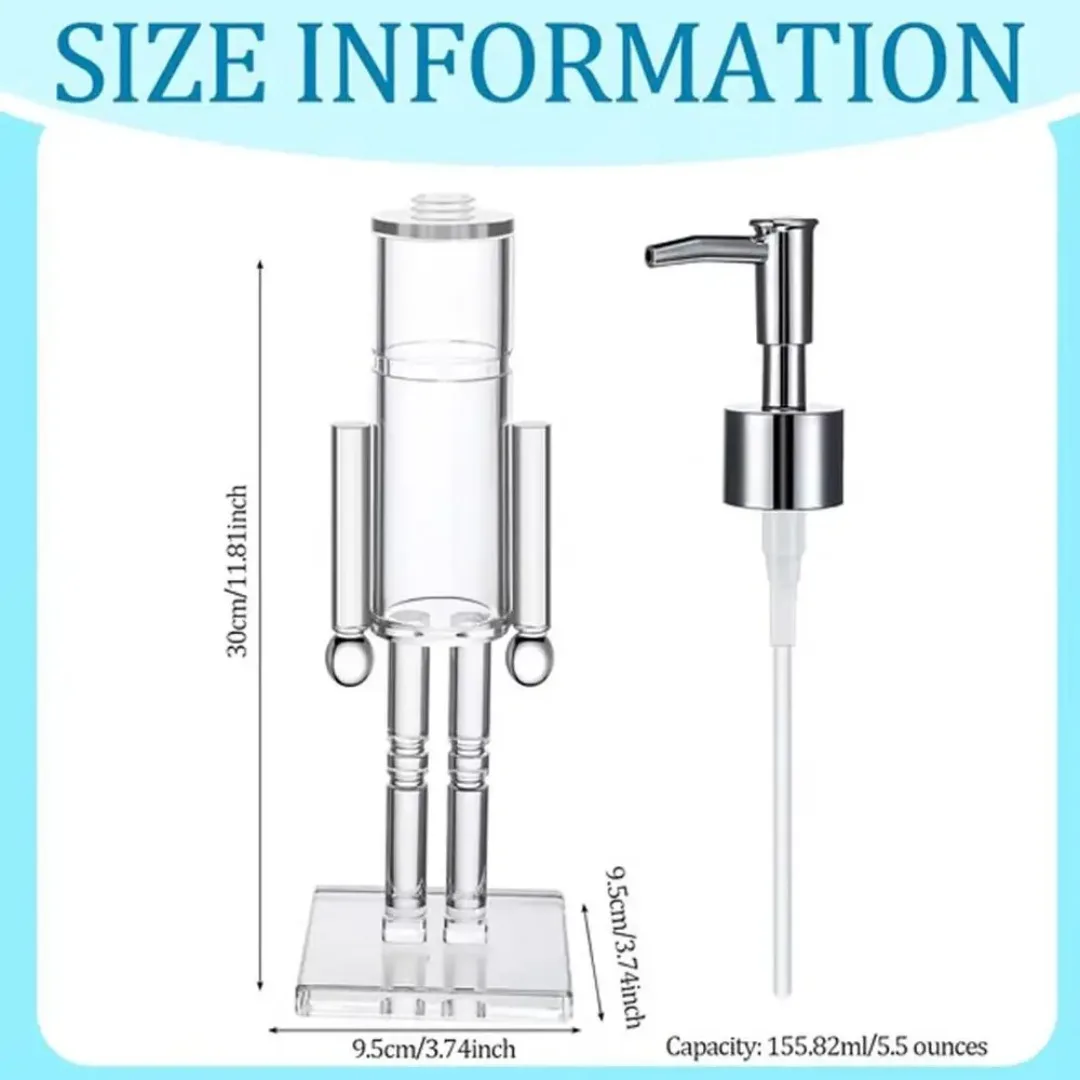 크리스마스 호두까기 인형 비누 디스펜서, 재사용 가능한 호두까기 인형 욕실 장식 로션 용기, 주방 테이블 액세서리