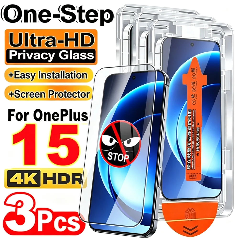 Glass Protector Auto - 3-1Sets HD Clear&Anti-spy Tempered Glass for