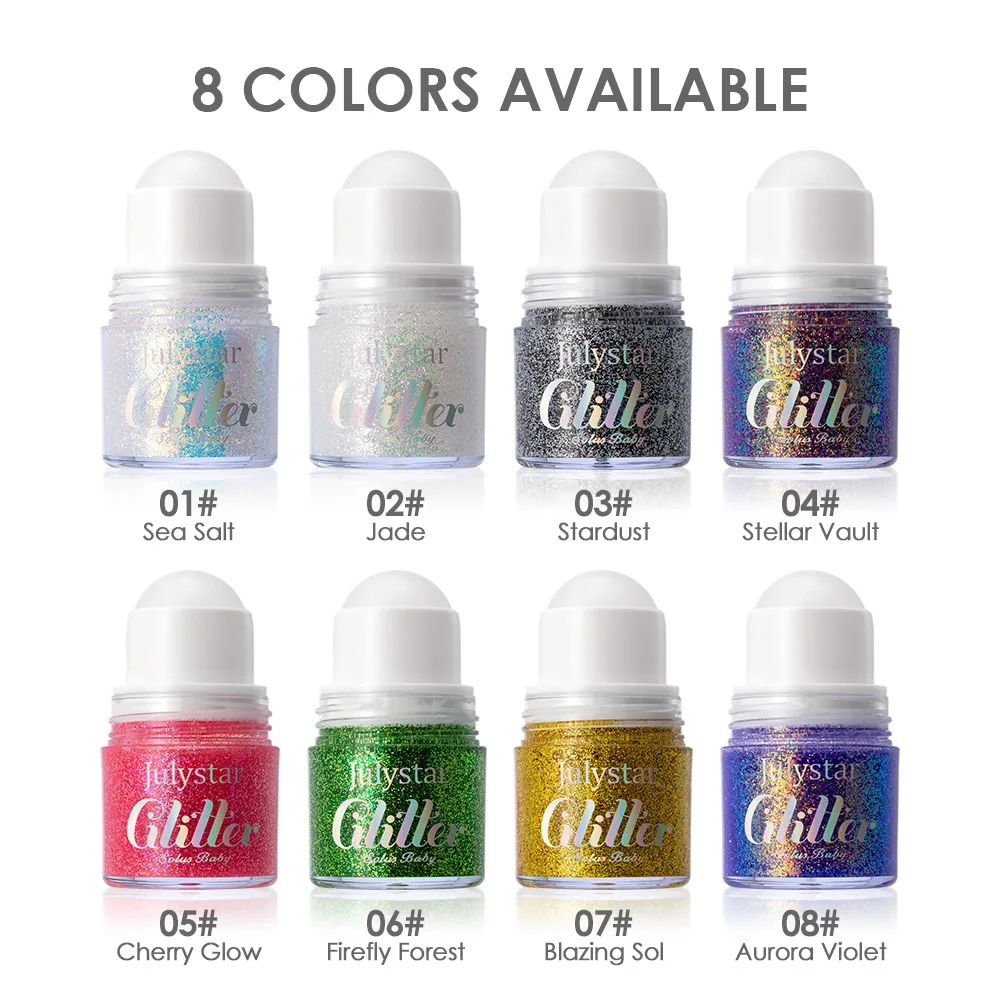 جل لامع على شكل كرة دوارة مكون من 8 ألوان - لامع للوجه والجسم مكتنز، سهل الاستخدام ويدوم طويلاً للحفلات والنوادي الليلية والمسرح #4