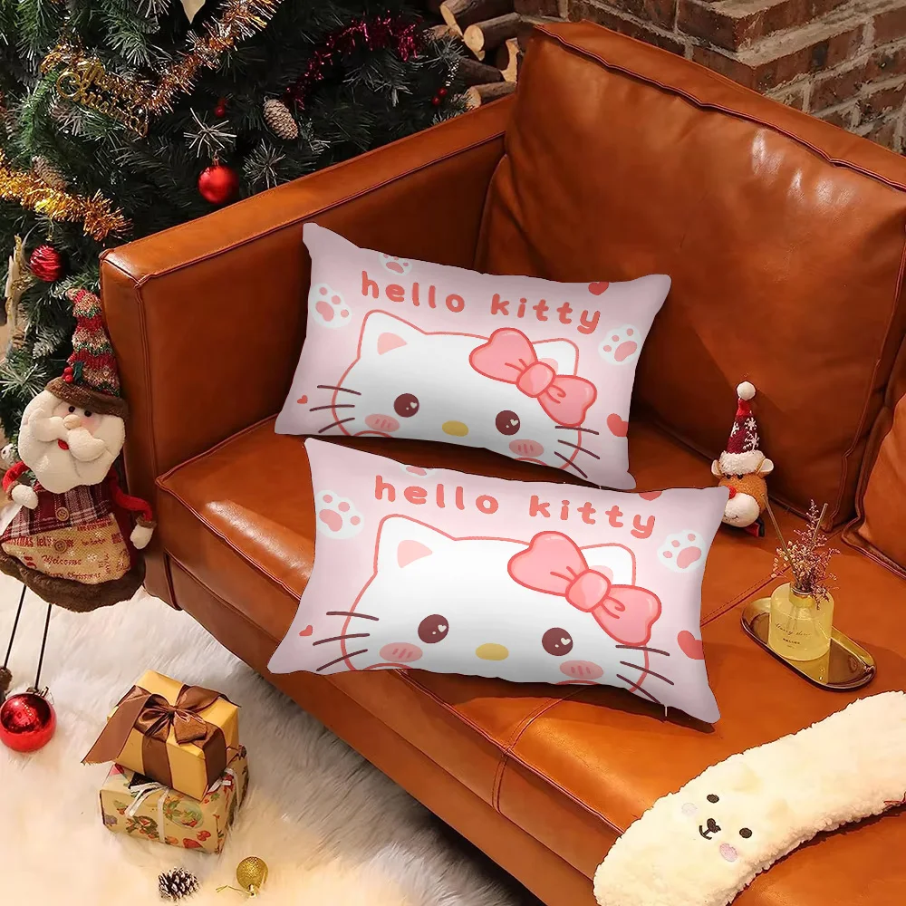 Cartoon Cute Hellokitty Double-sided Printing Rectangle Pillow Case Bedside Pillowcase Sofa Cushion Cover Room Home Decoration