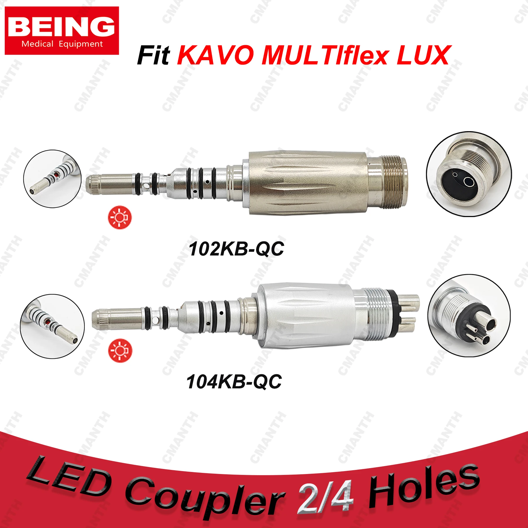 BEING Dental Quick Coupling LED Generator Coupler 2/4Holes Fit KAVO NSK Fiber Optic High Speed Handpiece Dentist Tools