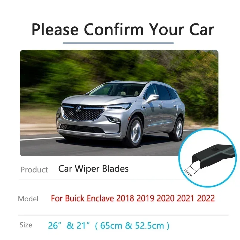 Para Buick Enclave 2018 2019 2020 2021 2022 Acessórios e Gadgets para Carro, Palhetas de Borracha Sem Moldura para Limpadores de Para-brisa