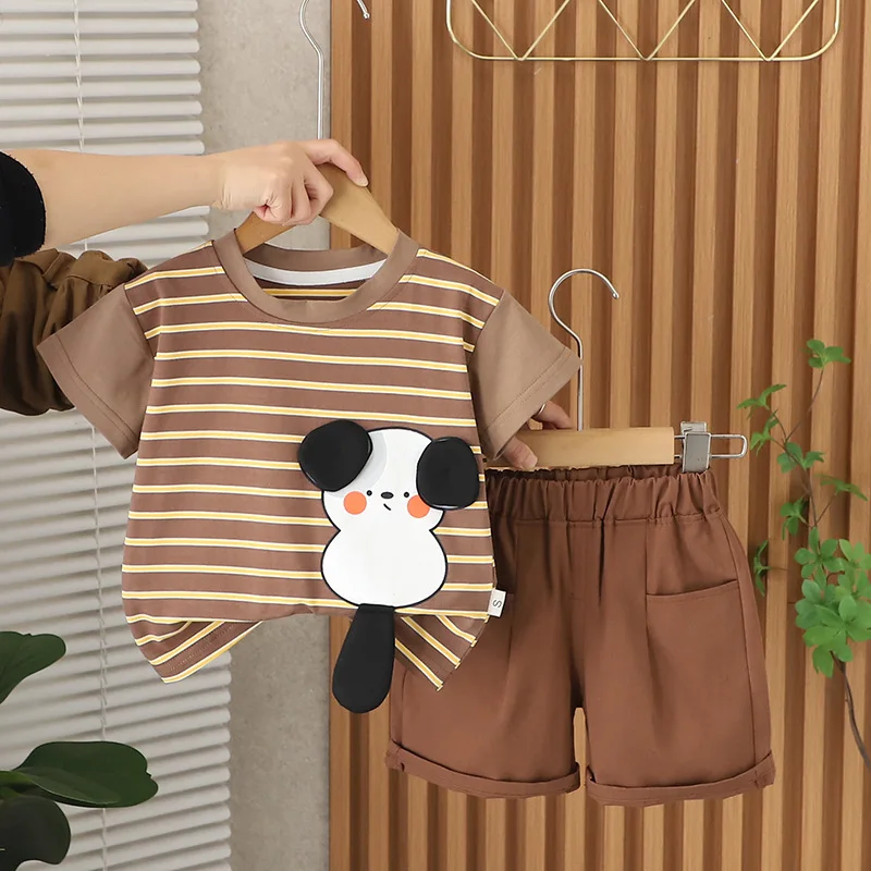 

New Summer Baby Boys Clothes Kids Clothing Set Children Striped T-Shirt Shorts 2Pcs/Set Infant Casual Costume Toddler Tracksuits