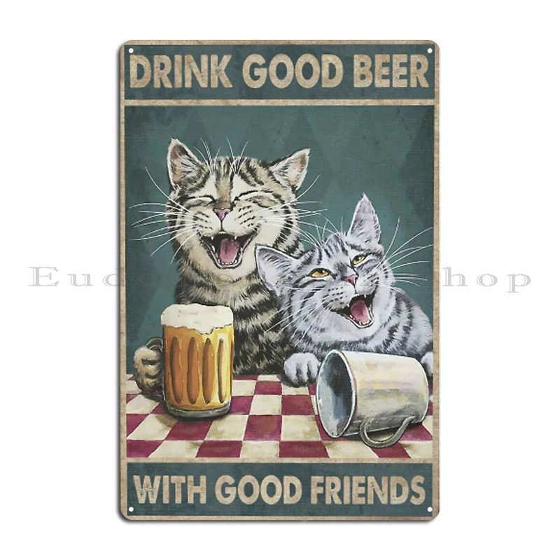 The Smoker's Match by Louis Wain Bear and Pug Dog Caricature by William Hogarth Metal Rusty Decoration Plaque Tin Sign Poster