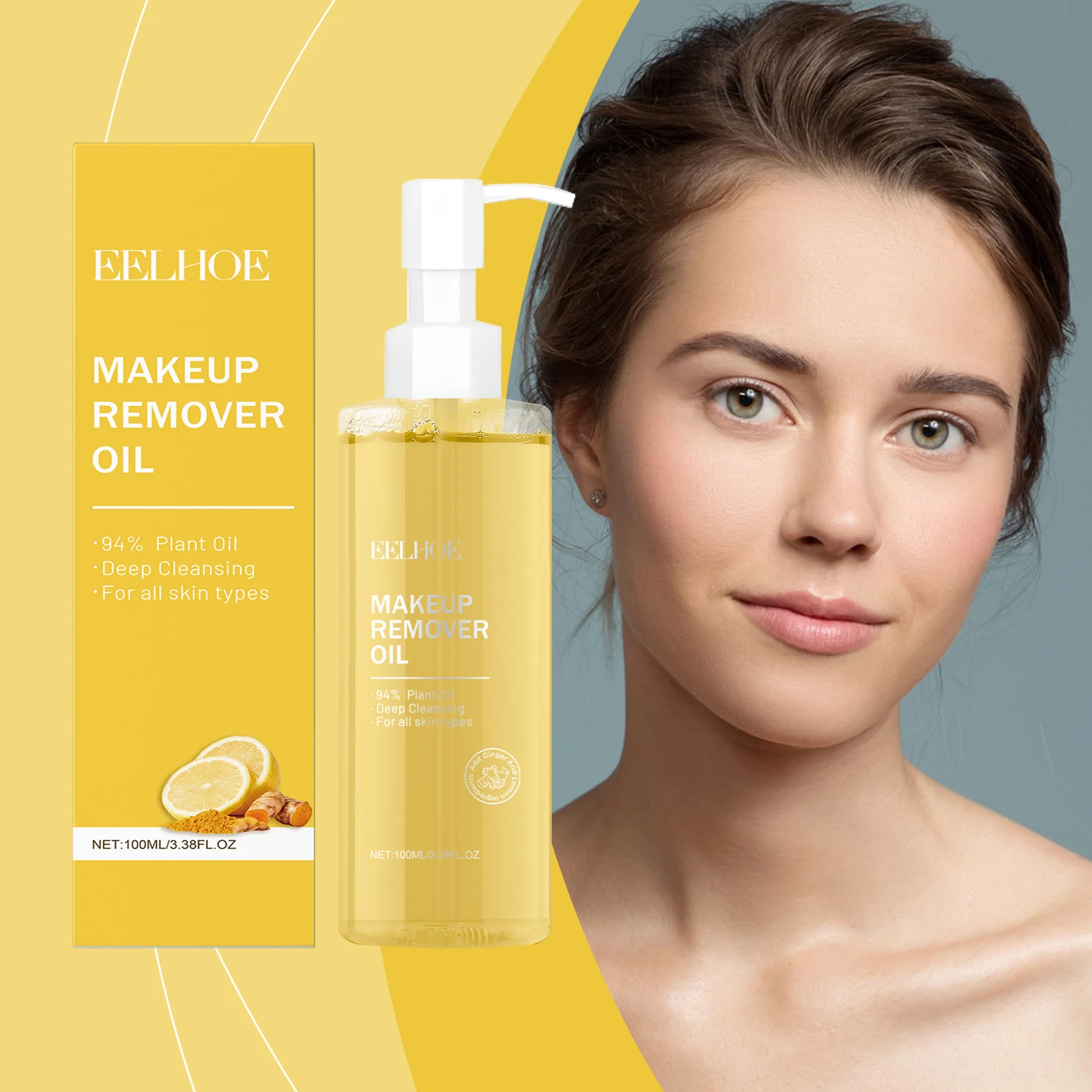 

EELHOE Ginger Lemon Cleansing Oil Care for Skin Clean Pores Gentle Refreshing and Non-tight Cleansing Oil Moisture Skin