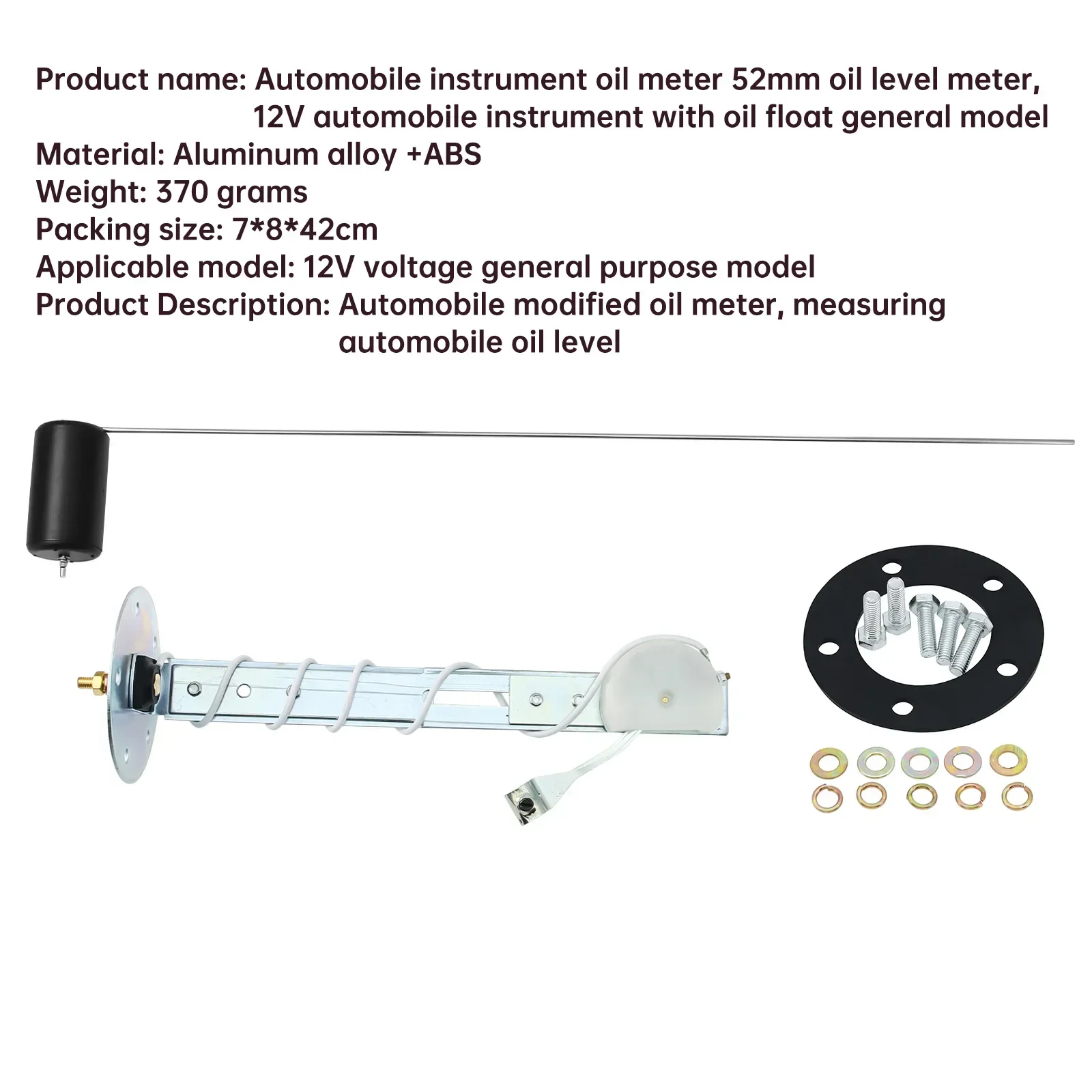 52MM Digital Fuel Level Gauge White Backlight With 240~33ohm Fuel Float Sensor Pointer Gauge for 12V Gasoline Car Boat Truck