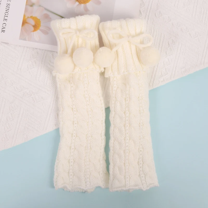 Weiche gestrickte Beinüberzüge für Kleinkinder, niedliche Waden-Beinlinge für Kinder, Mädchen, modische Kinder, Florsocken, Winter-Lolita-Kniestrümpfe – Detail 2