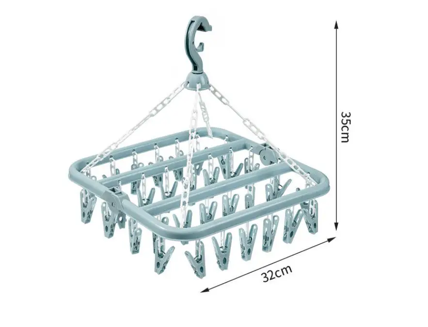 

1 set 1 Set Space-Saving Clothes Rack Thickened Laundry Room Accessories Sock Holder Pp Material Windproof Laundry Hanger