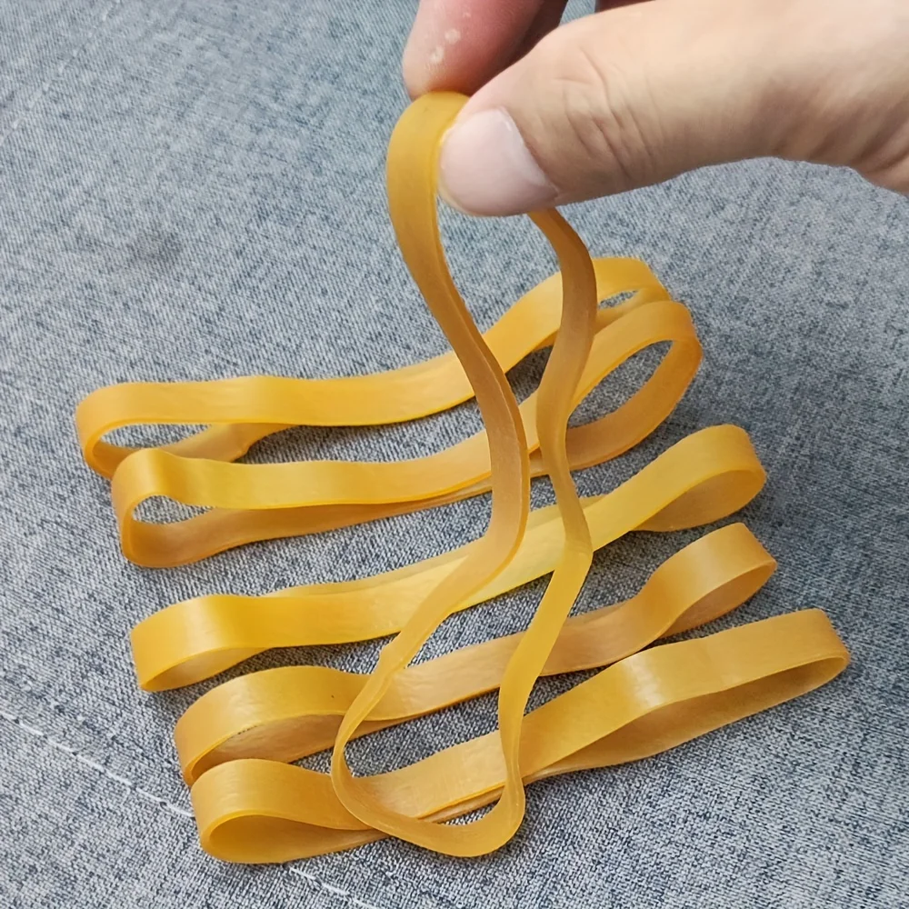 30 Pcs 6.3 Inch Stretchable Sturdy Yellow Rubber Rings Rubber Elastic Bands Large Wide Extended For Storage Sealing Office