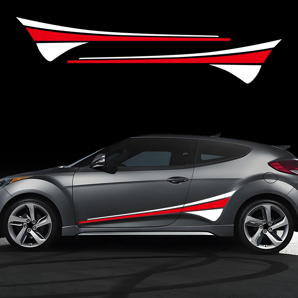 

Автомобильная наклейка для Hyundai Veloster, комплект боковых наклеек на дверь автомобиля, автомобильная пленка, виниловая наклейка, авто водонепроницаемая наклейка из ПВХ, автомобильные аксессуары