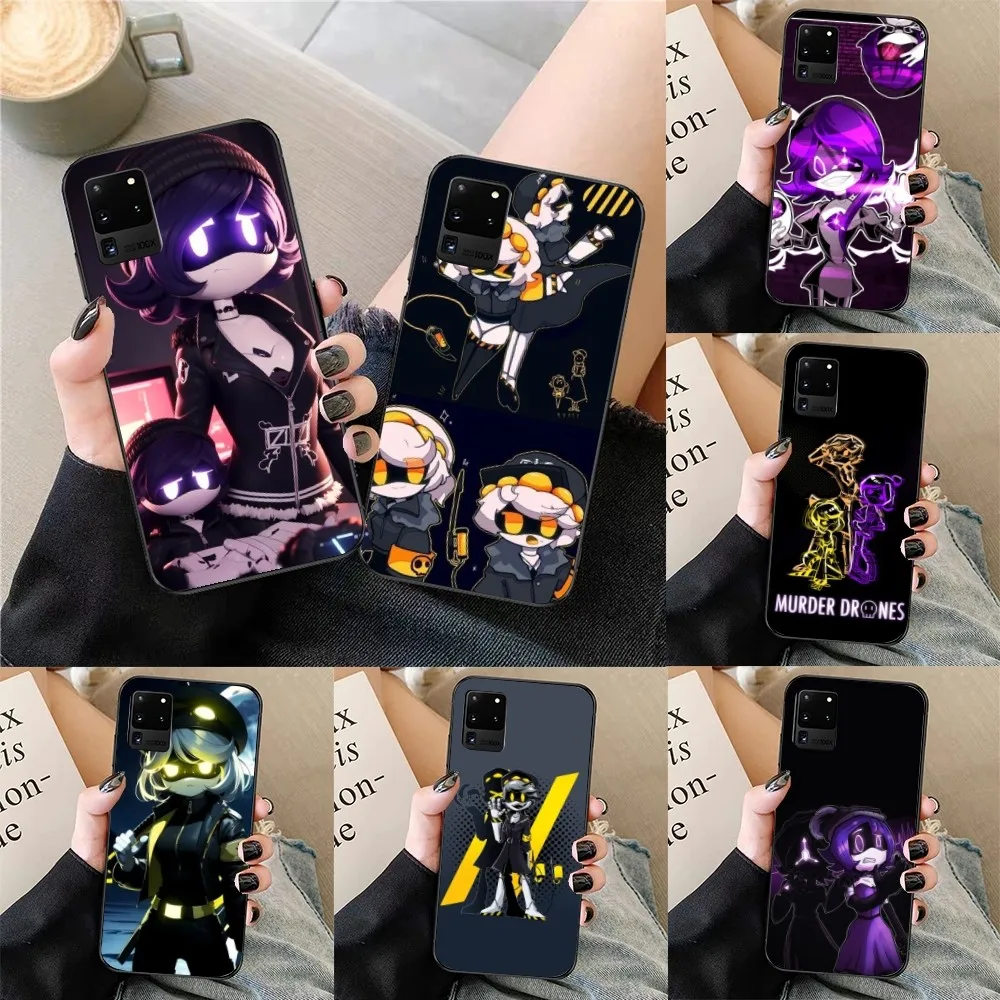 Murder Drones Mobile Cell Phone Case for Samsung Galaxy S23 S22 S21 S10 S9 S8 Plus Ultra Black Soft Phone Cover Funda