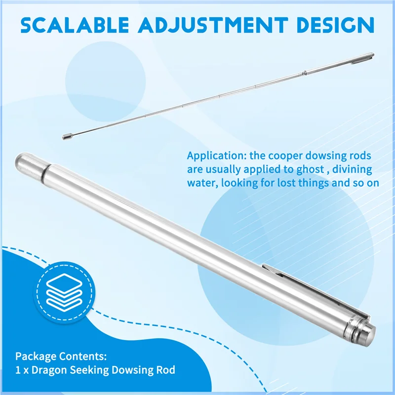 AED6-Portable Dowsing Rod Water  Tool Adjustable Rods Flexible Divining Water Spirit Ghost Gold Buried Items