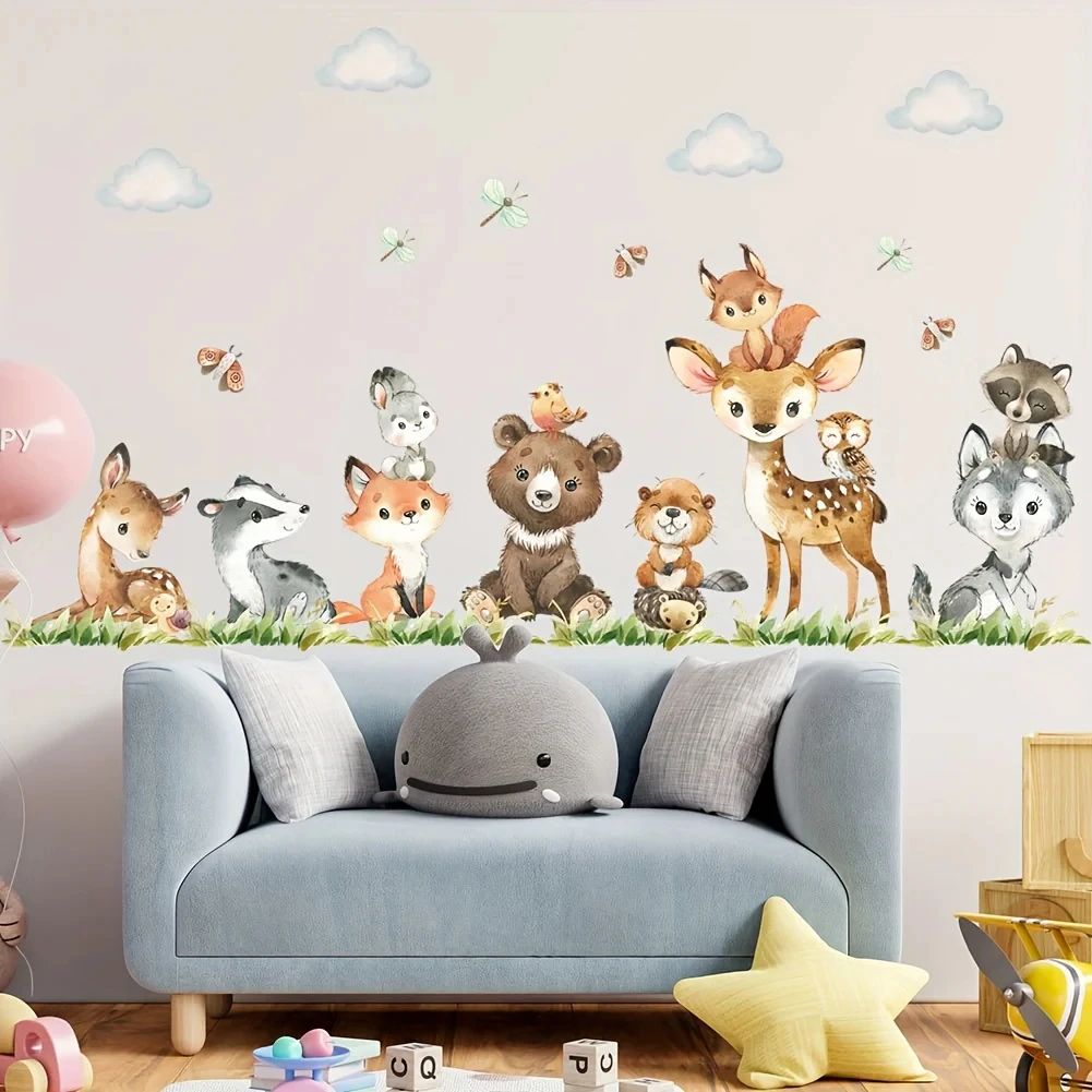 Naklejki ścienne z motywem dżu – Baby Nursery Jungle Animals recenzja i cena