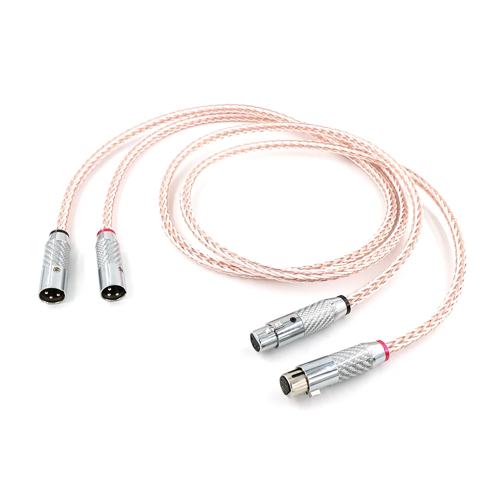 8TC HiFi Hi-End Single Crystal Copper AV Main Speaker Cable  With Carbon Fiber XLR Plug, OCC Copper Wire Cable