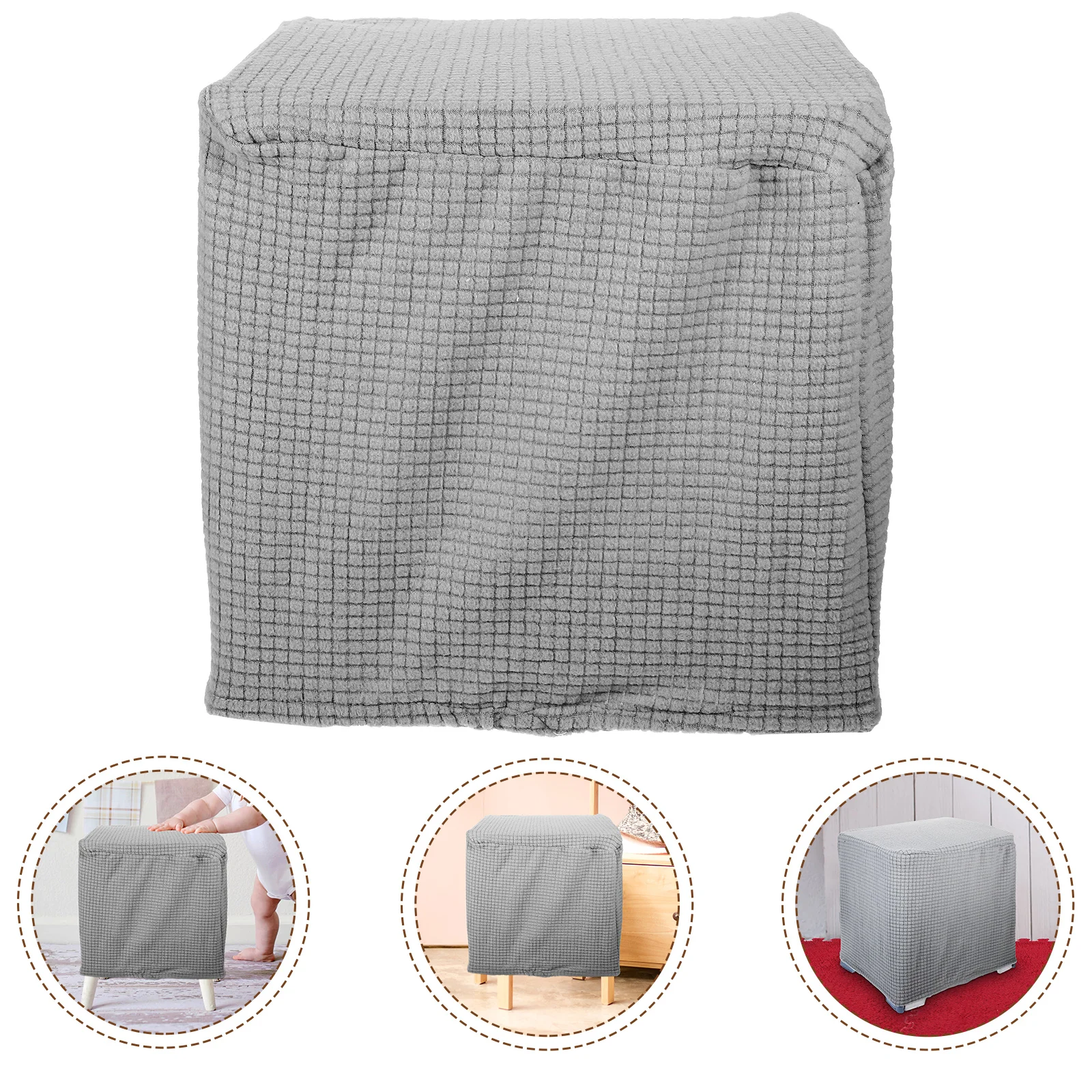 

Elastic Dust Cover for Chairs Stools Grey Color Square Shape Removable Stretchable Chair Protector Suitable for Entrance Yard