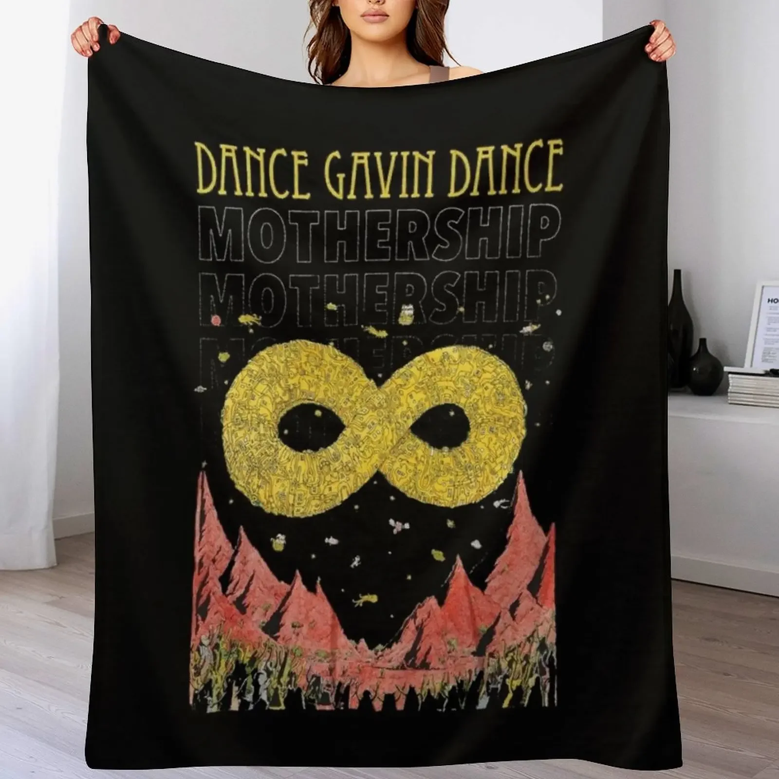 

Dance Gavin Dance Mothership Graphic Design Throw Blanket cosplay anime Flannels Travel manga Blankets